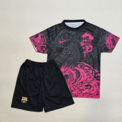 کیت کانسپت دراگون بچه گانه بارسلونا 2025 (چاپ یامال) |صورتی-مشکی